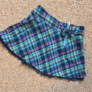 Arizona Jean Company Plaid Circle Skirt - Navy, Teal & Purple